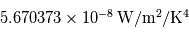 5.670373 \times 10^{-8}\,\mathrm{W/m^2/K^4}