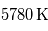 5780\,\mathrm{K}