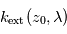 k_{\mathrm{ext}}(z_0,\lambda)