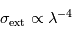 \sigma_{\mathrm{ext}} \propto \lambda^{-4}
