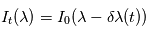 I_t(\lambda) = I_0(\lambda-\delta \lambda(t))