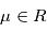 \mu \in \mathbb{R}