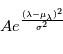 Ae^{\frac{(\lambda- \mu_{\lambda})^2}{\sigma^2}}