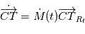 \dot{\overrightarrow{CT}} = \dot{M}(t) \overrightarrow{CT}_{R_t}