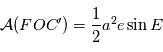 \mathcal{A}(FOC') = \frac{1}{2} a^2e \sin E