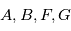 A, B, F, G