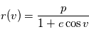 r(v) = \frac{p}{1+e \cos v}