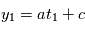 y_1 = at_1+c