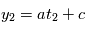 y_2 = at_2 + c