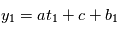 y_1 = at_1 + c +b_1