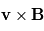 \mathbf{v}\times\mathbf{B}