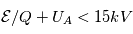 \mathcal{E}/Q+U_A < 15kV