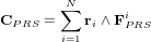 \bold C_{PRS} = \sum_{i=1}^{N}{\bold r_i \wedge \bold F_{PRS}^i}