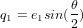 q_1 = e_1 sin({\theta \over 2})