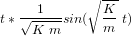 t \ast \frac{1}{\sqrt{K \ m}} sin(\sqrt{\frac{K}{m}} \ t)