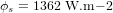 \phi_s = 1362 \ \textup{W}. \textup{m}{-2}