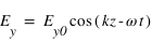 E_y = E_y0 * cos(kz - omega * t)