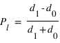 P_l = (d_1 - d_0) / (d_1 + d_0)