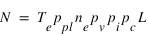 N=T_e*p_pl*n_e*p_v*p_i*p_c*L