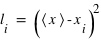 l_i =(moyenne(x)-x_i)^2