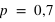 p = 0,7
